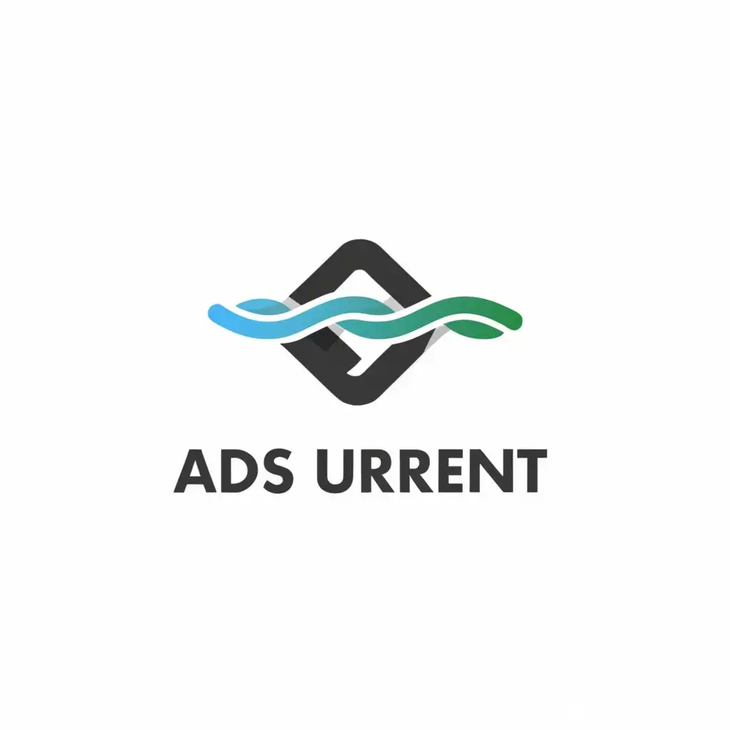 a logo design,with the text "ads current", main symbol:wave,complex,be used in Technology industry,clear background