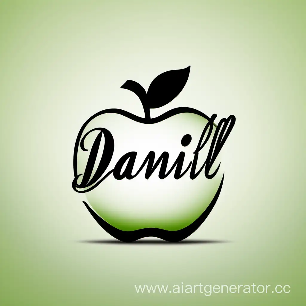 Создай подпись для документов на имя Даниил букву Д сделай похожей на яблоко сделай подпись в стиле рая