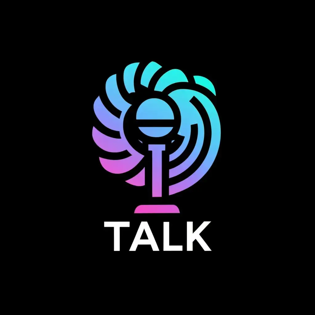 logo, pearly nautilus, microphone, with the text "Talk about EAR", typography, be used in Education industry