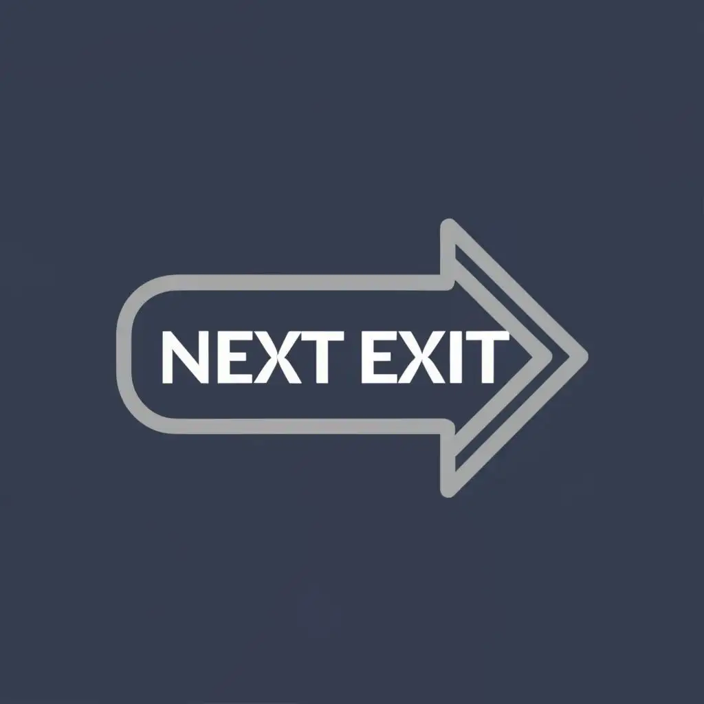 logo, arrow, with the text "Next Exit", typography, be used in Travel industry