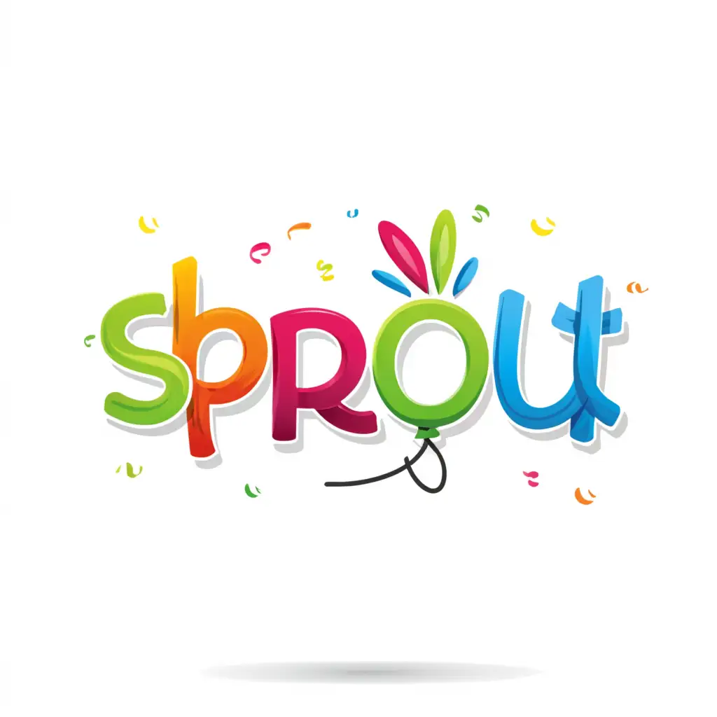a logo design,with the text "Sprout", main symbol:party,Minimalistic,be used in Events industry,clear background