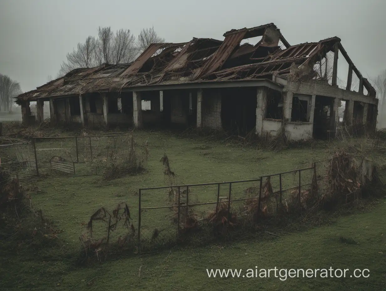 A ruined farm during the zombie apocalypse