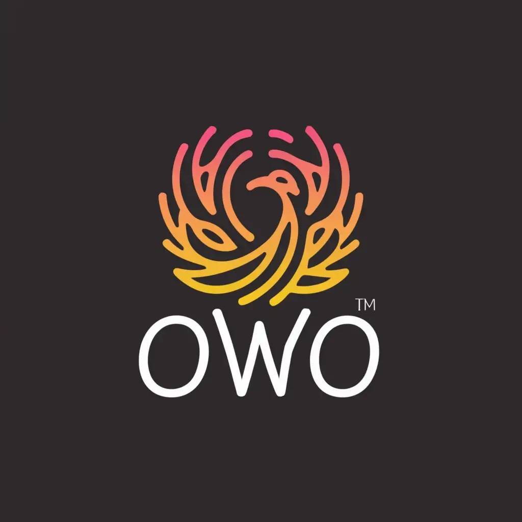 a logo design,with the text "OwO", main symbol:Nest with phoenix,Moderate,be used in Animals Pets industry,clear background