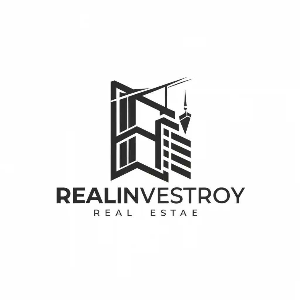 a logo design,with the text "Realinveststroy", main symbol:construction,Moderate,be used in Real Estate industry,clear background