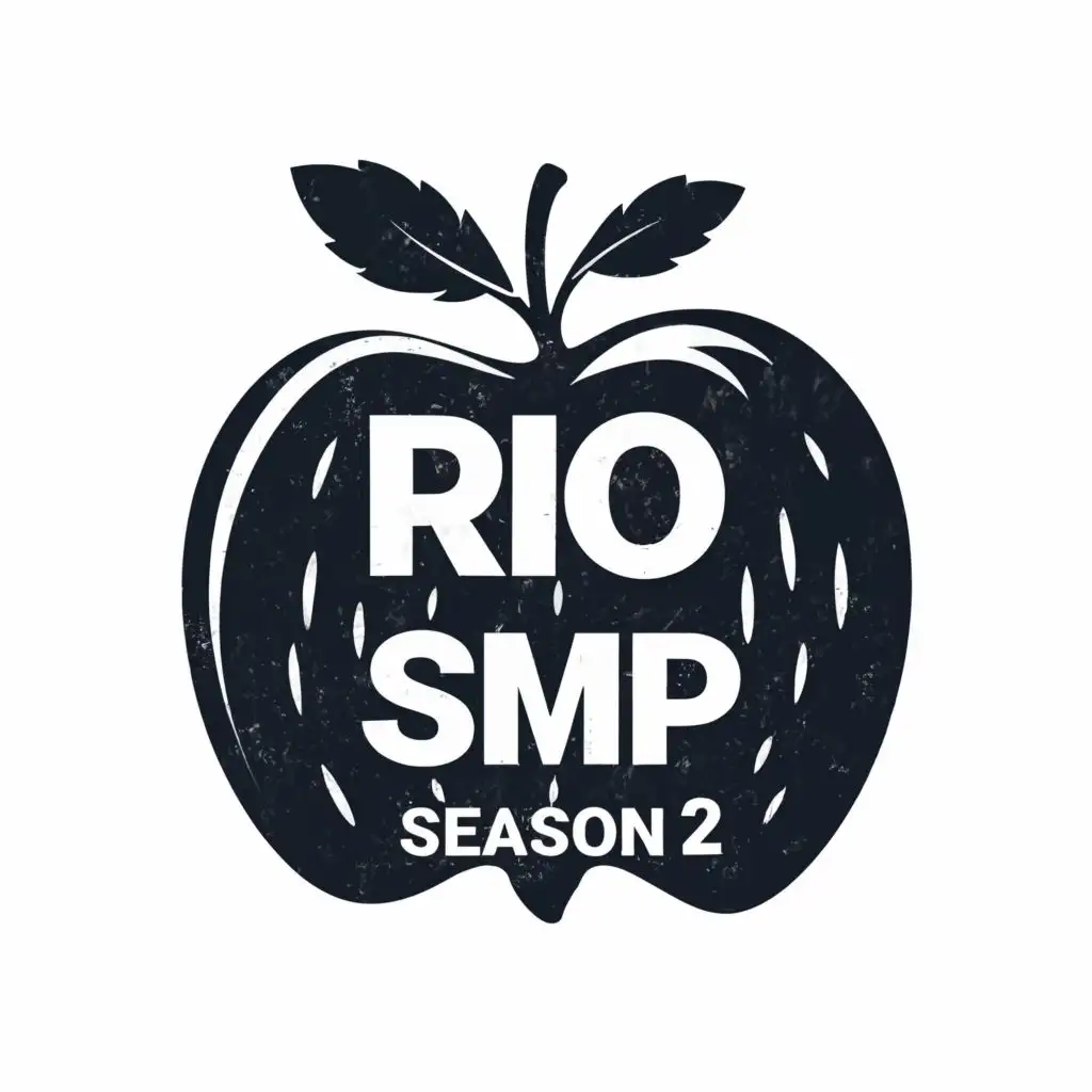 logo, Black And White Colored Apples, with the text "RIO SMP SEASON 2", typography