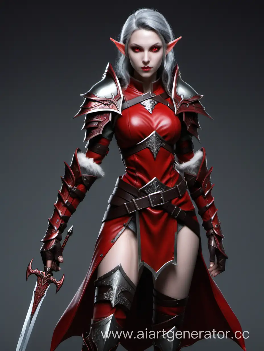 Mystical-Elf-Warrior-in-Red-Leather-Armor-with-Dual-Daggers