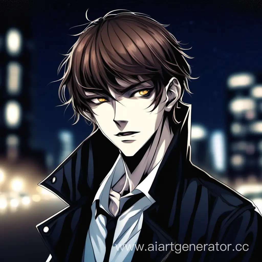 Pale-Vampire-Teenage-Boy-in-Black-Jacket-Against-Night-Cityscape