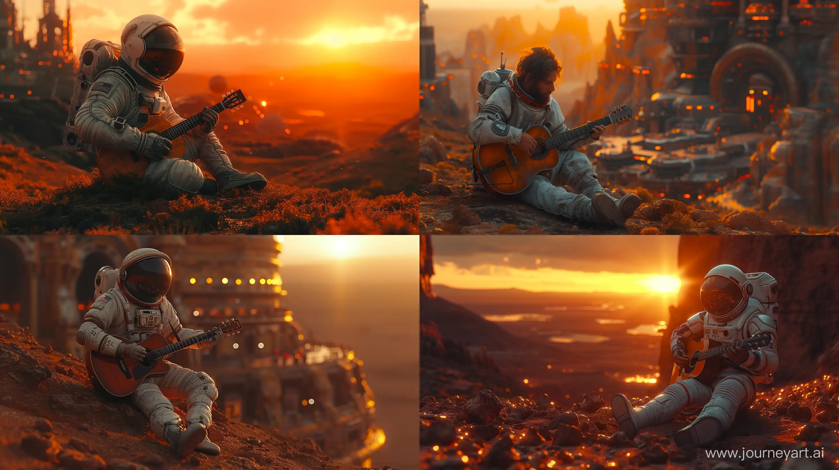 Futuristic-Astronaut-Serenading-Mars-Guitarist-at-Alien-Outpost-Sunset