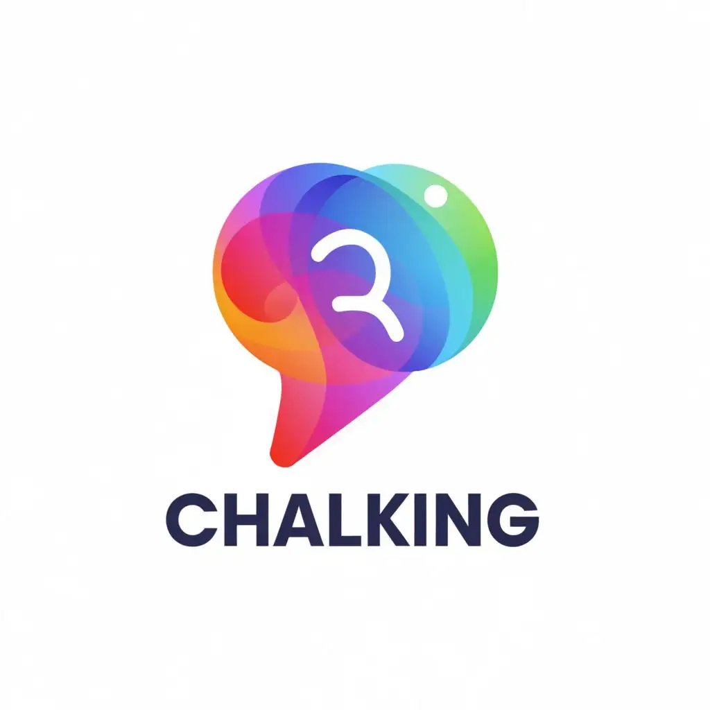 a logo design,with the text "Chalking", main symbol:Chat bubble,Minimalistic,clear background