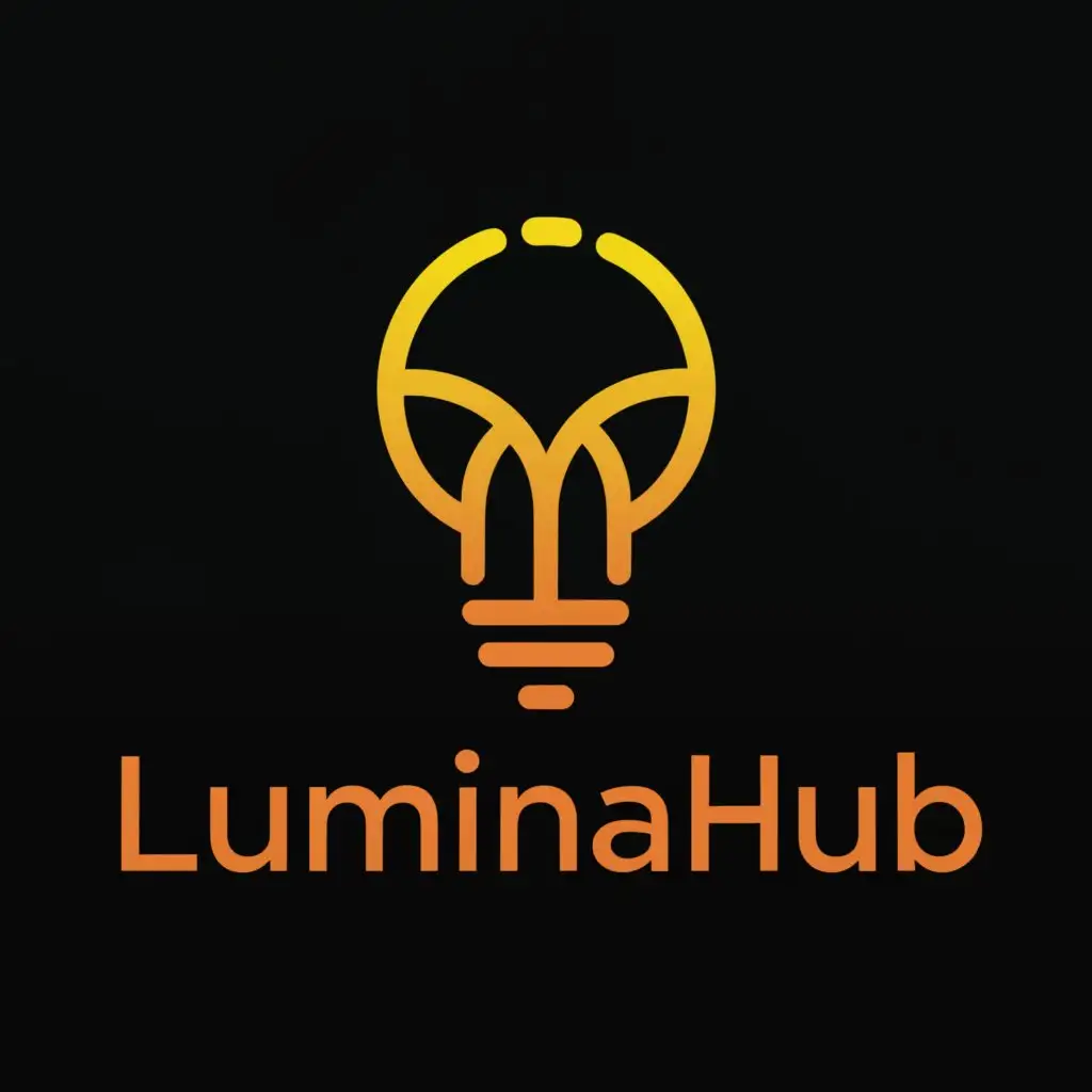 a logo design,with the text 'LuminaHub', main symbol:Lamp,Moderate,be used in Technology industry,clear background