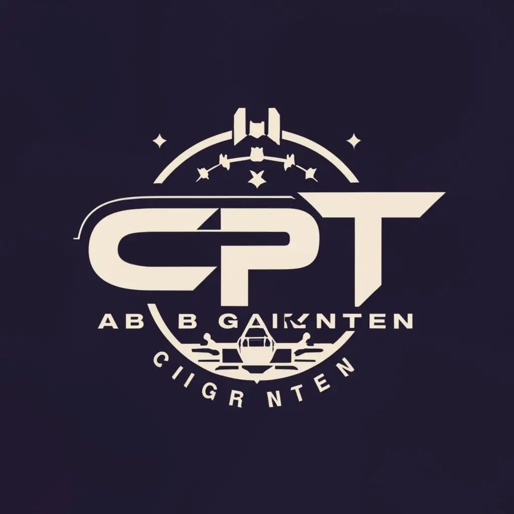 a logo design,with the text "Cpt Ab Gefahren", main symbol:Star Citizen Space Ship Stars,complex,be used in Technology industry,clear background