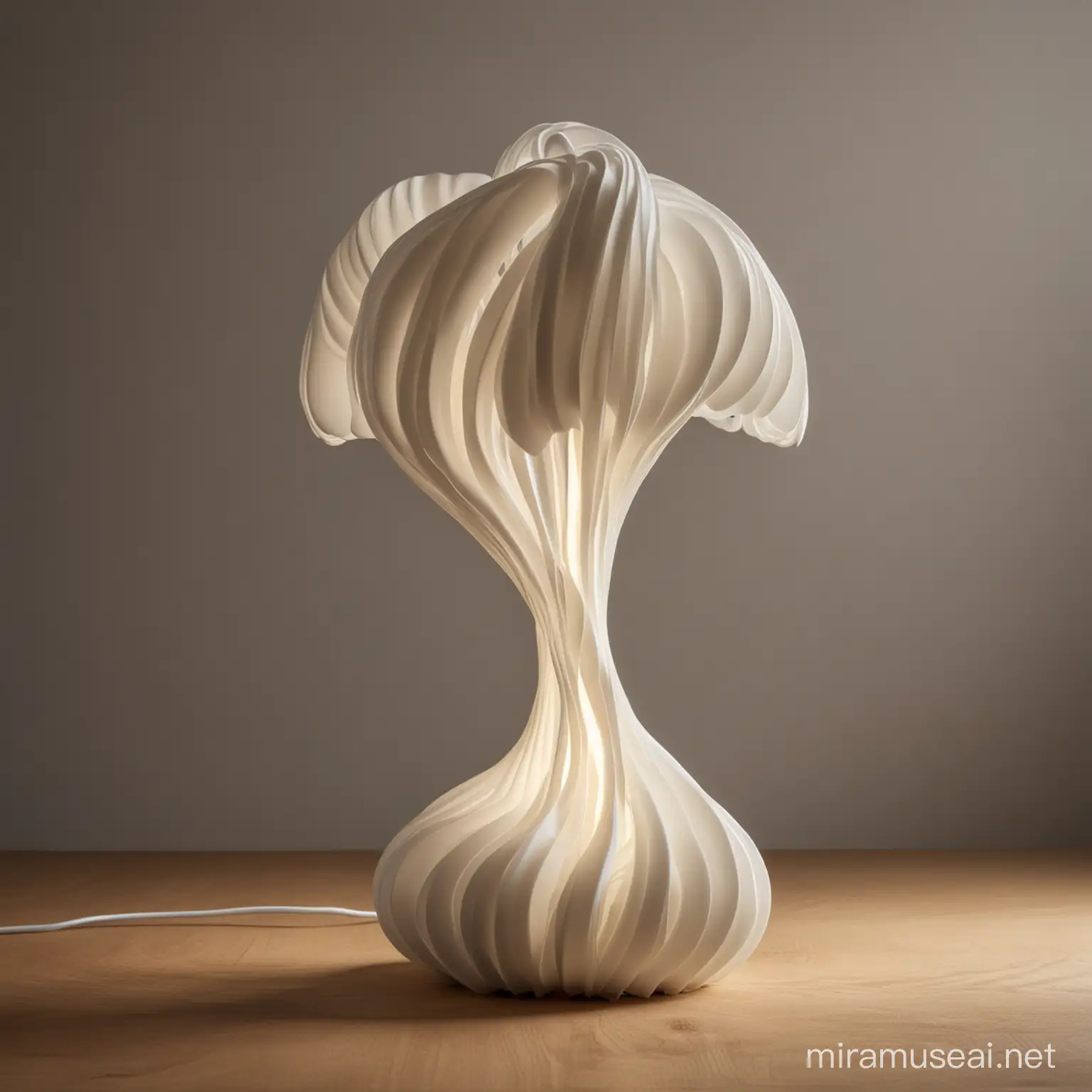 3D Printed Ron AradStyle Free Form Lamp with Cinematic Depth of Field