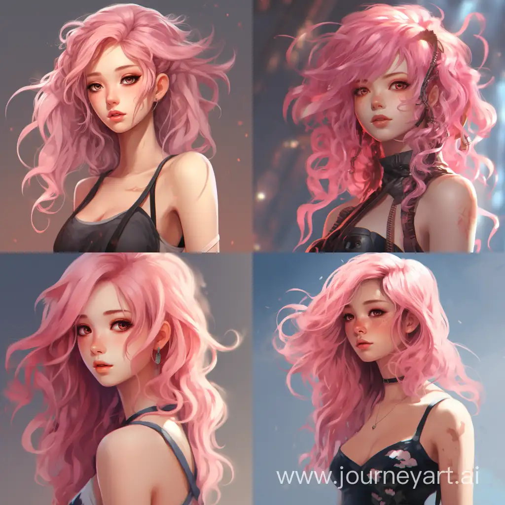 anime girl with pink hair