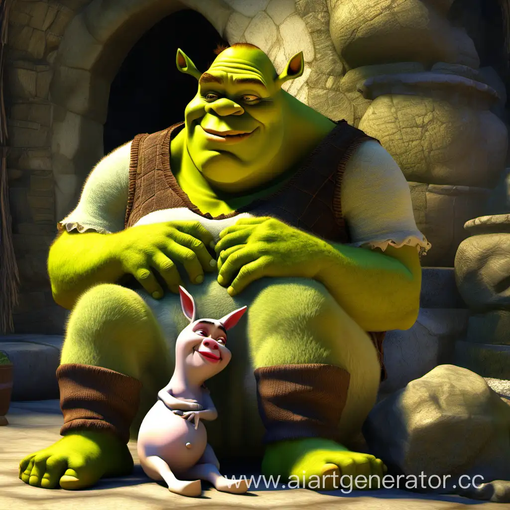 Expectant-Shrek-with-Companions-Heartwarming-Pregnancy-Scene