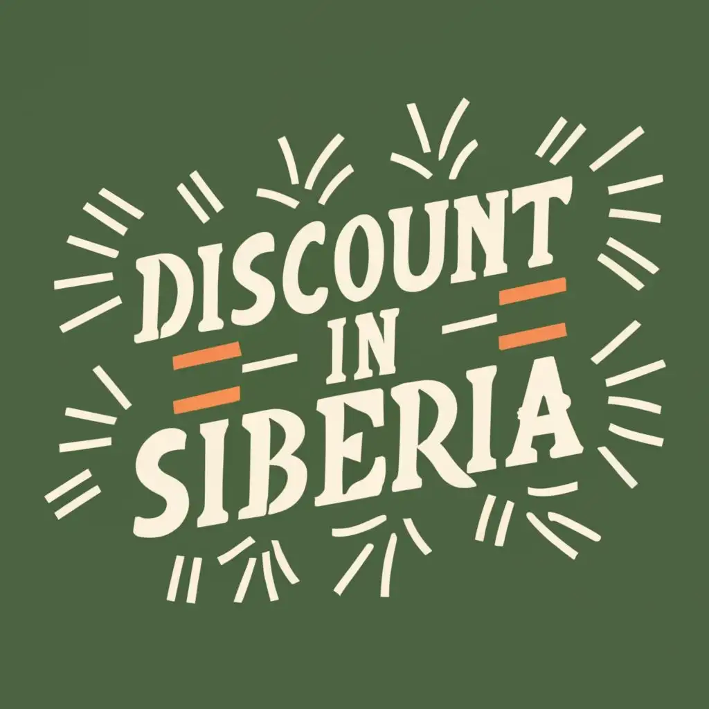 logo, RUB, with the text "Discounts in Siberia", typography, be used in Retail industry