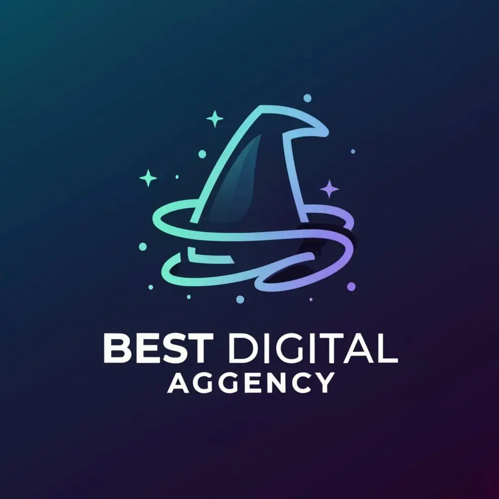 LOGO-Design-for-Best-Digital-Agency-Wizard-Cap-Symbol-in-Minimalistic-Style-for-Internet-Industry