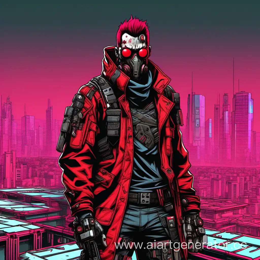 Futuristic-Cyberpunk-Mercenary-with-Implants-on-Red-Rooftop
