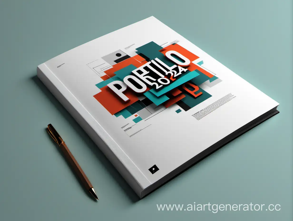 Portfolio 2024 generate a cover for a graphic designer's portfolio