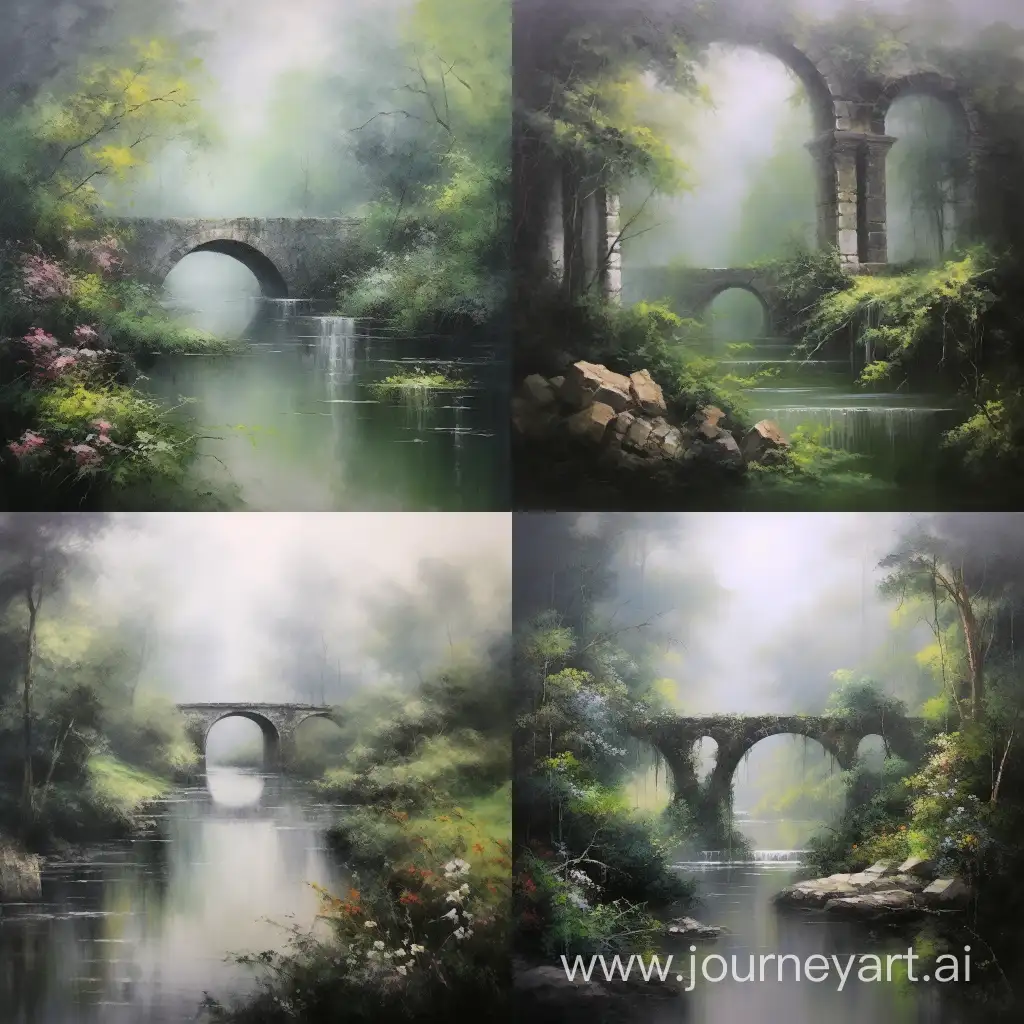 Majestic-Bridge-A-Tranquil-Journey-Through-Lush-Veiled-Beauty