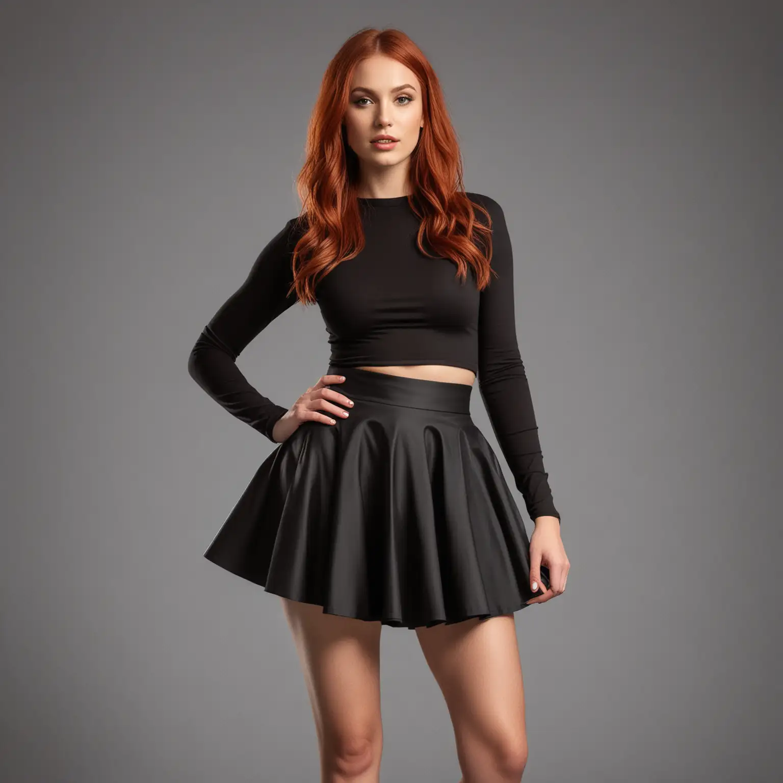 Female Model Wearing Black Skater Style Skirt Inspired by Carrie White