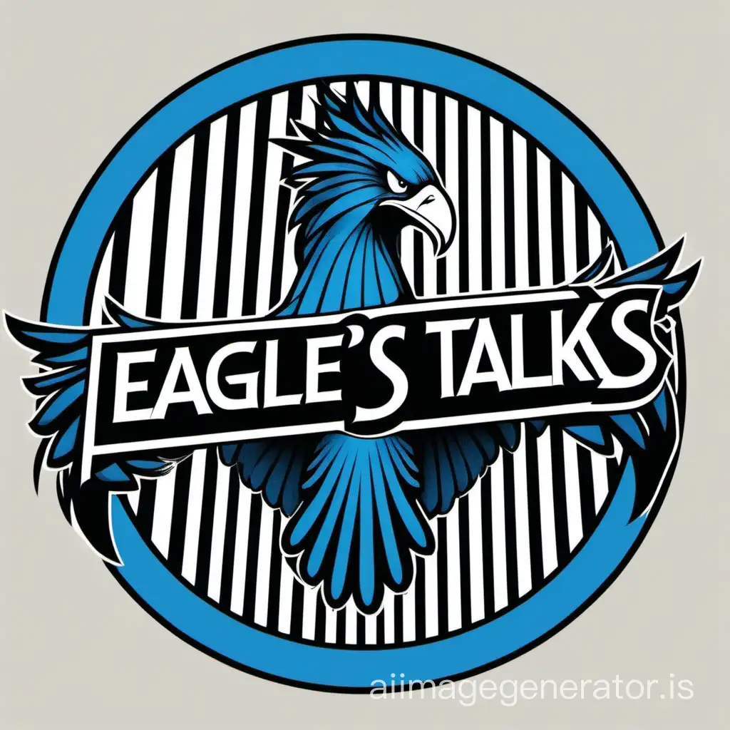 Majestic-Blue-Phoenix-Emblem-Eagles-Talks-Logo-Design