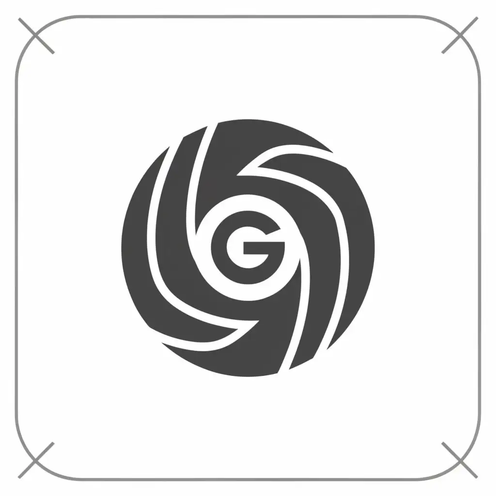 a logo design,with the text 'GS', main symbol:aperture ring with g in the center,Moderate,clear background