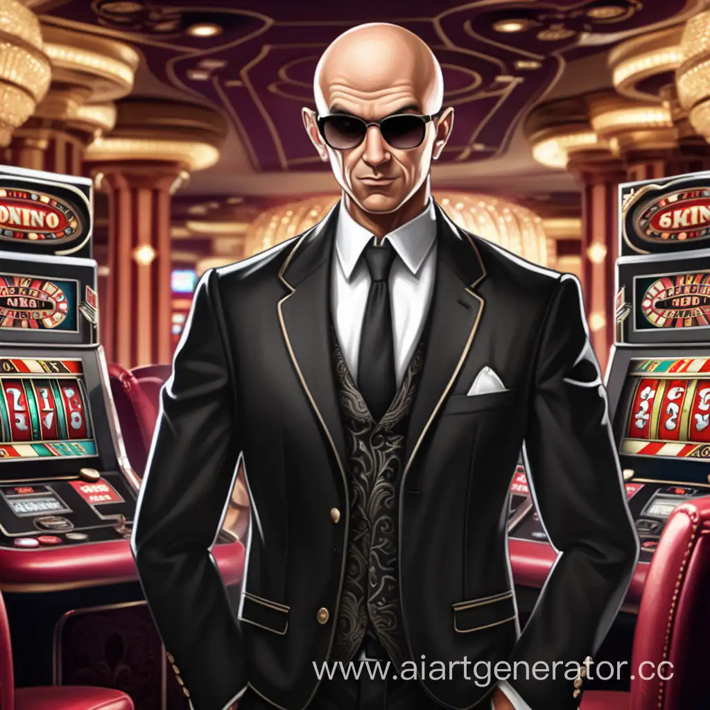 Casino-Bouncer-Stylish-Bald-Man-Guarding-Entrance