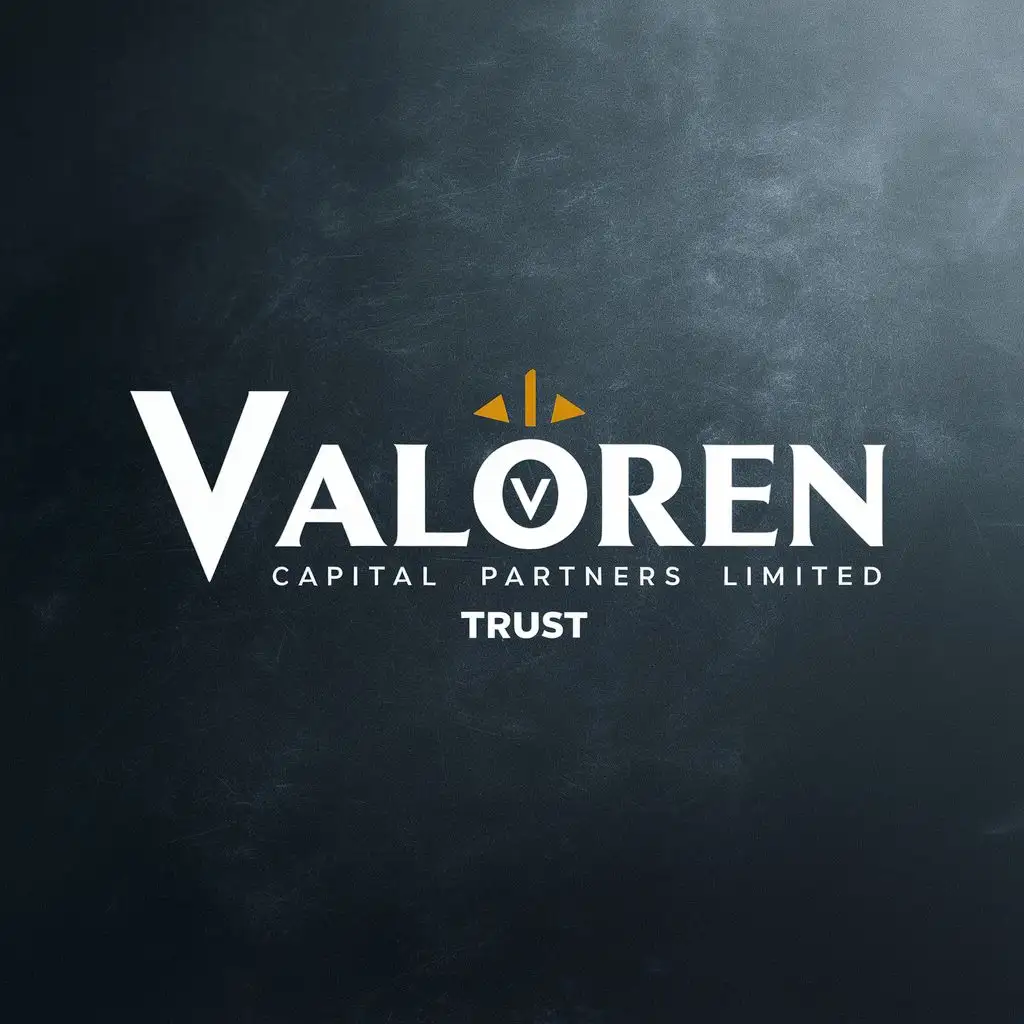 logo, Trust, with the text "Valoren Capital Partners Limited", typography, be used in Finance industry