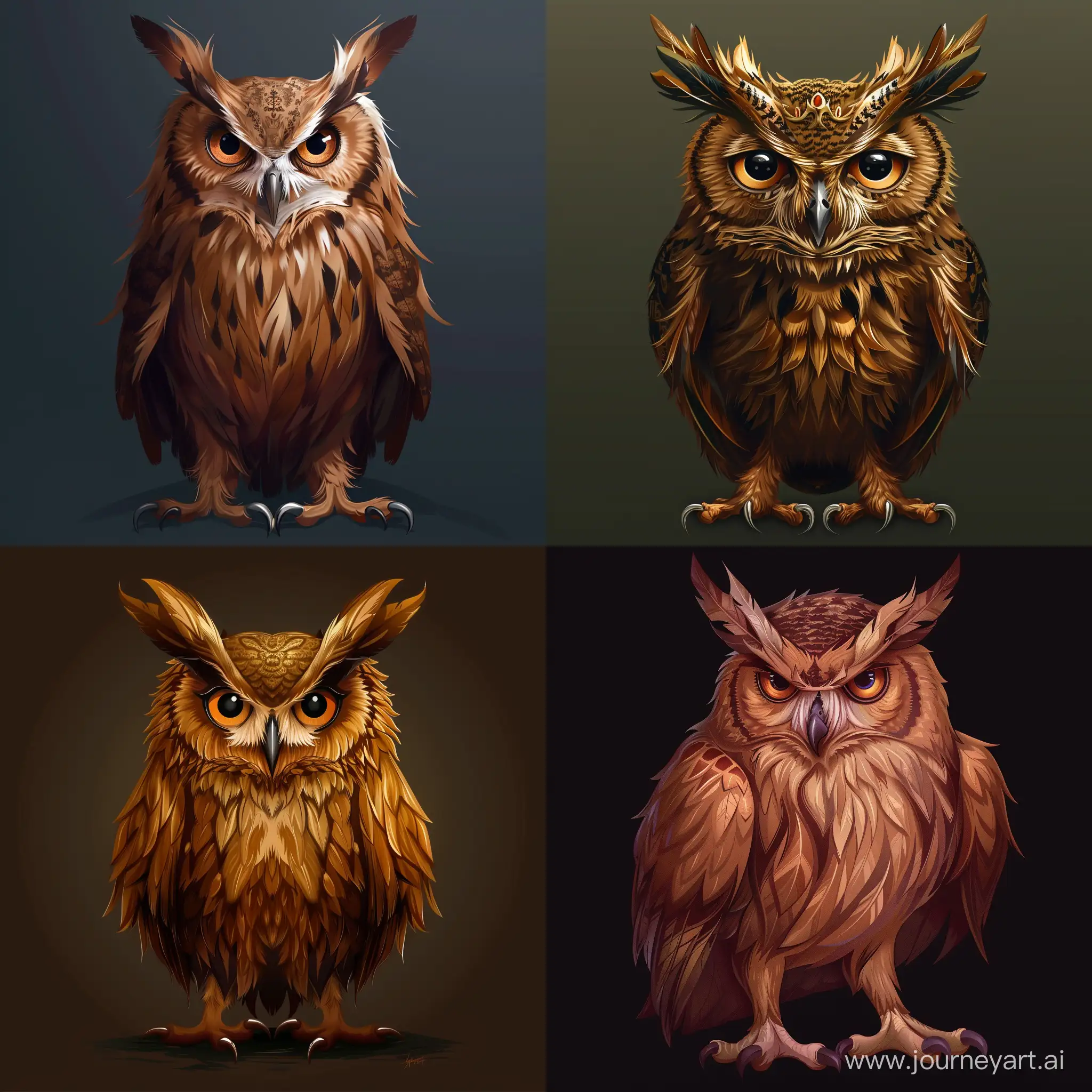 Regal-Brown-Owl-with-Piercing-Eyes-Symbol-of-Wisdom-in-Vector-Art