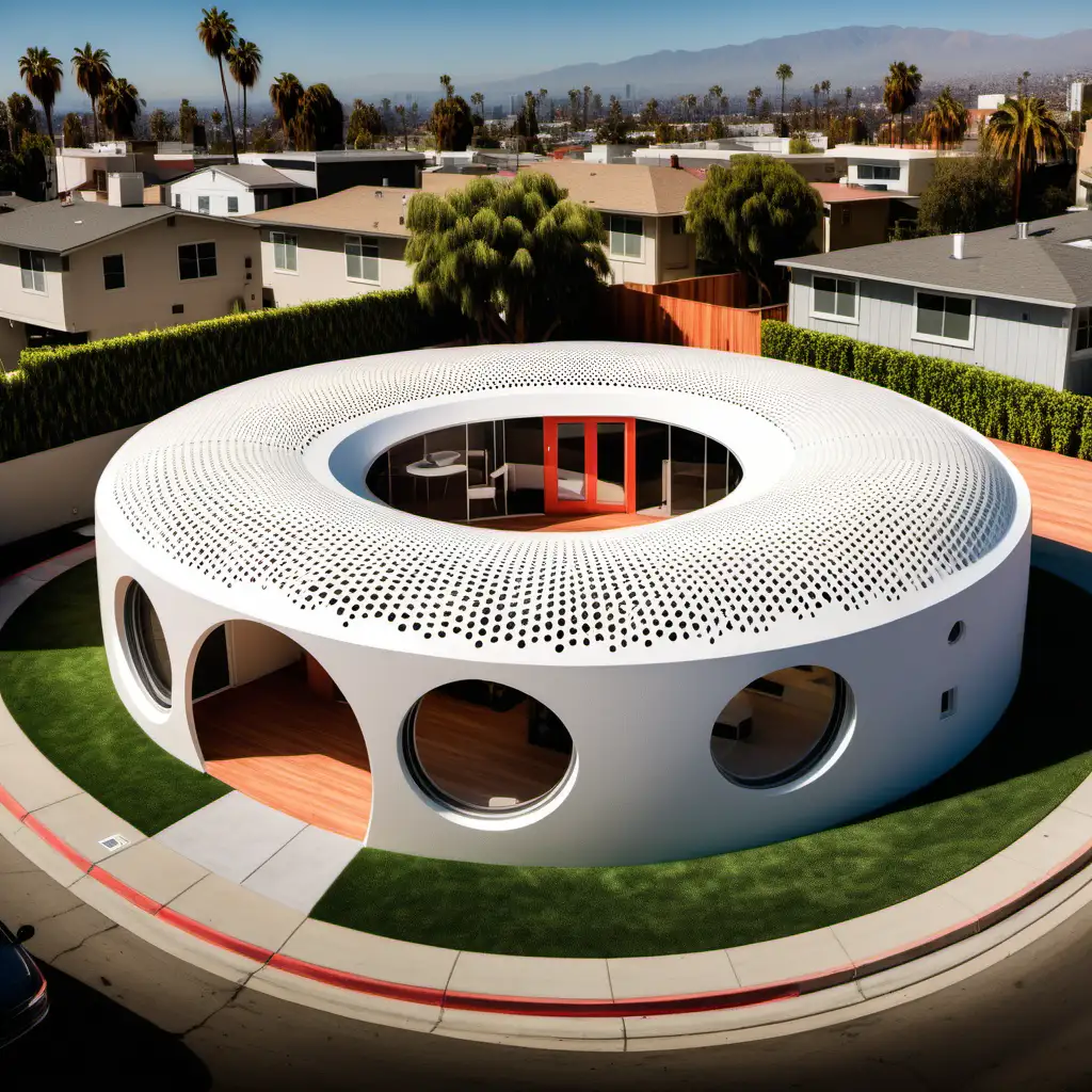 unique circular 3d printed housing in Los Angeles