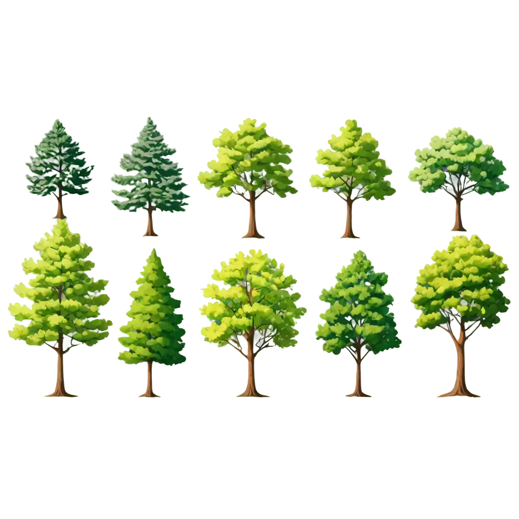 Exquisite-Vector-Drawing-of-Diverse-Trees-Elevate-Your-Projects-with-HighQuality-PNG-Art