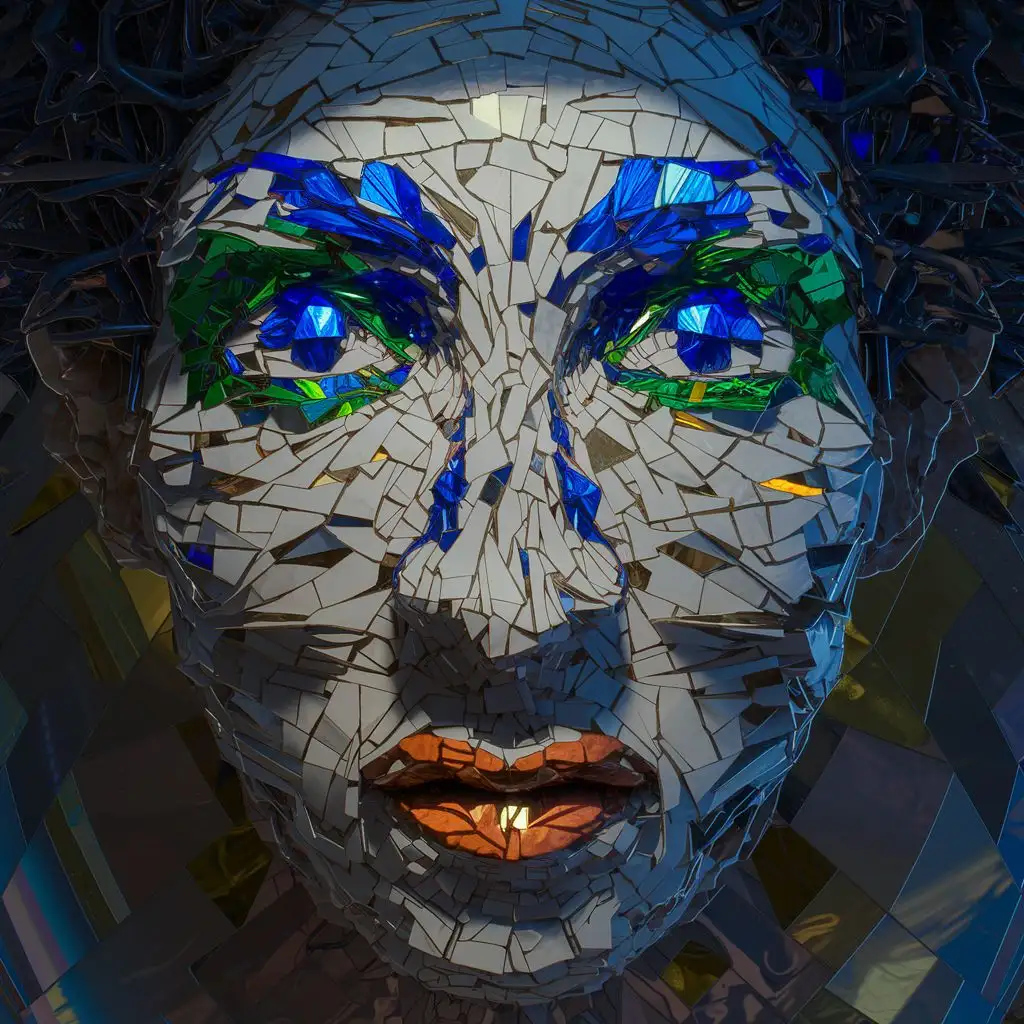 stained glass face