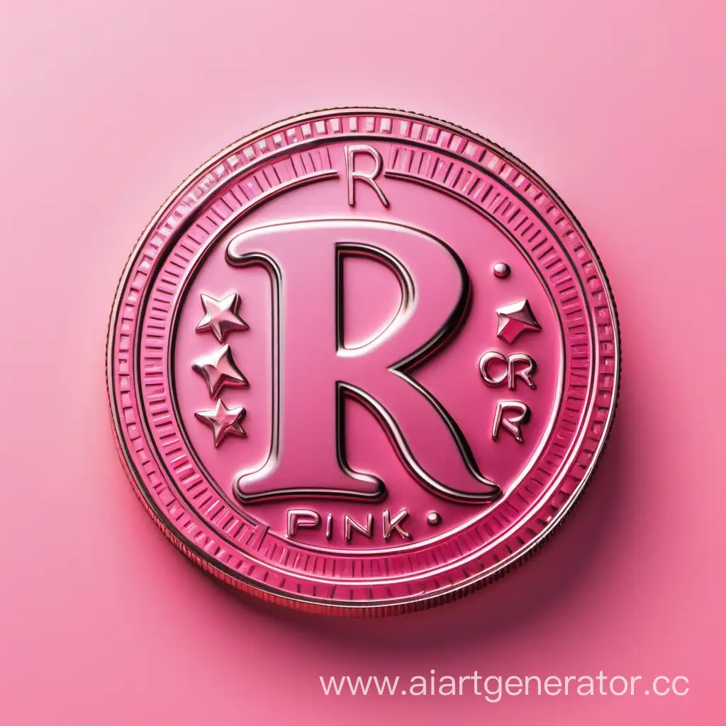 Vibrant-Pink-R-Coin-in-Abstract-Composition