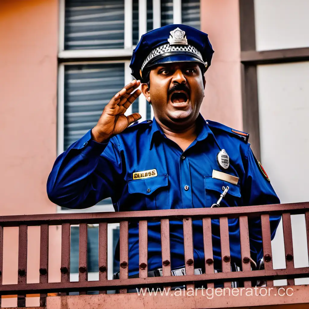 Angry-Traffic-Cop-Enforcing-Rules-from-Balcony