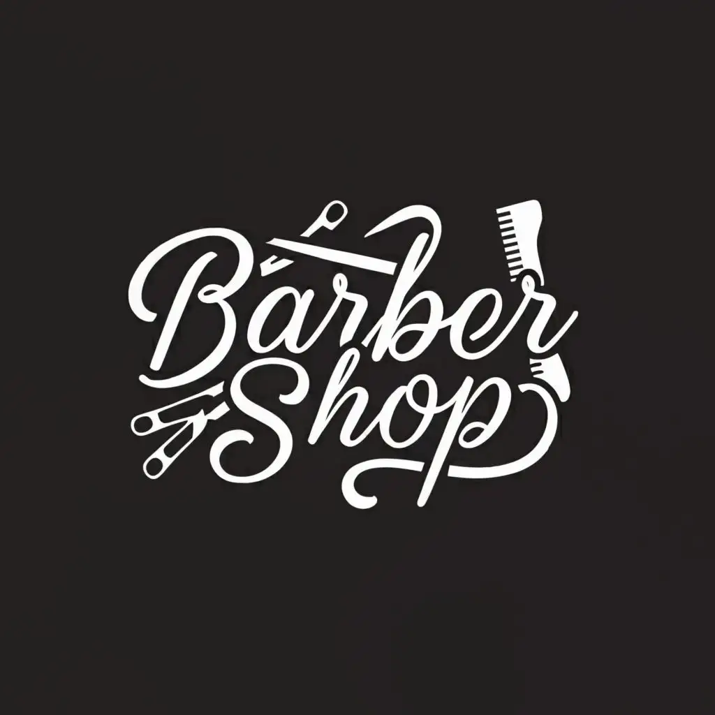 a logo design,with the text "BARBER SHOP", main symbol:SCISSORS, COMB, SOCH, BARBER,Moderate,be used in Beauty Spa industry,clear background