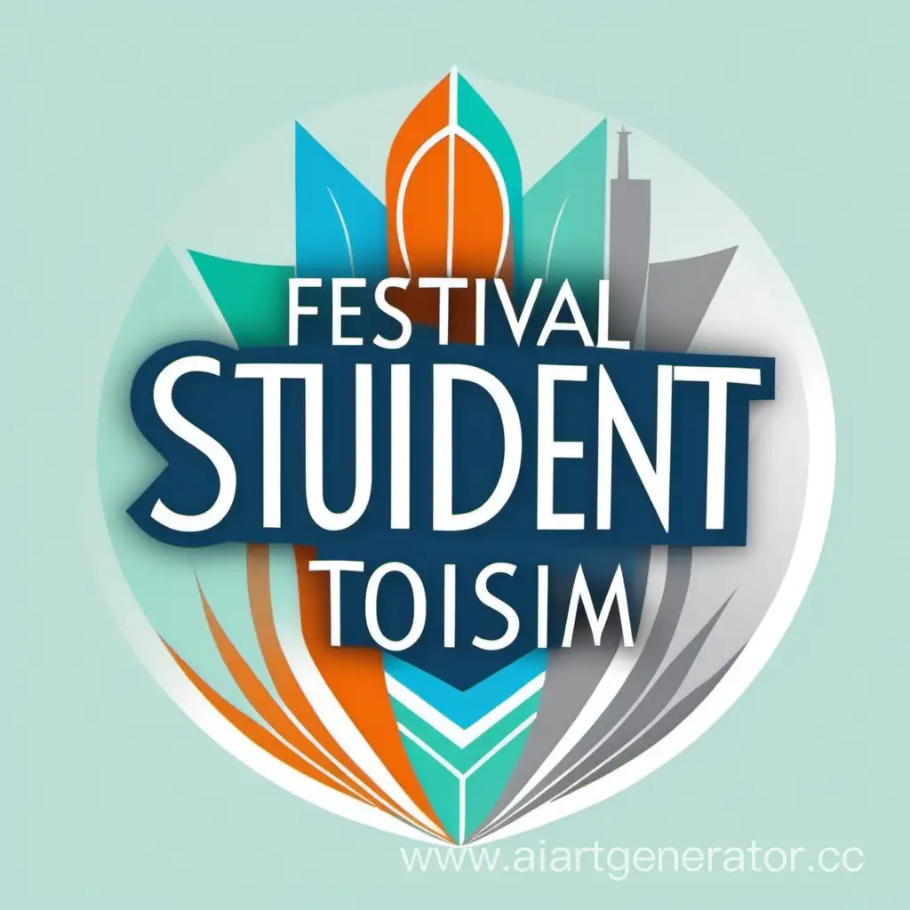 Логотип для фестиваля студенческого туризма стран ШОС, лаконичный в пастельных оттенках (белый, мятный, оранжевый, синий-серый)