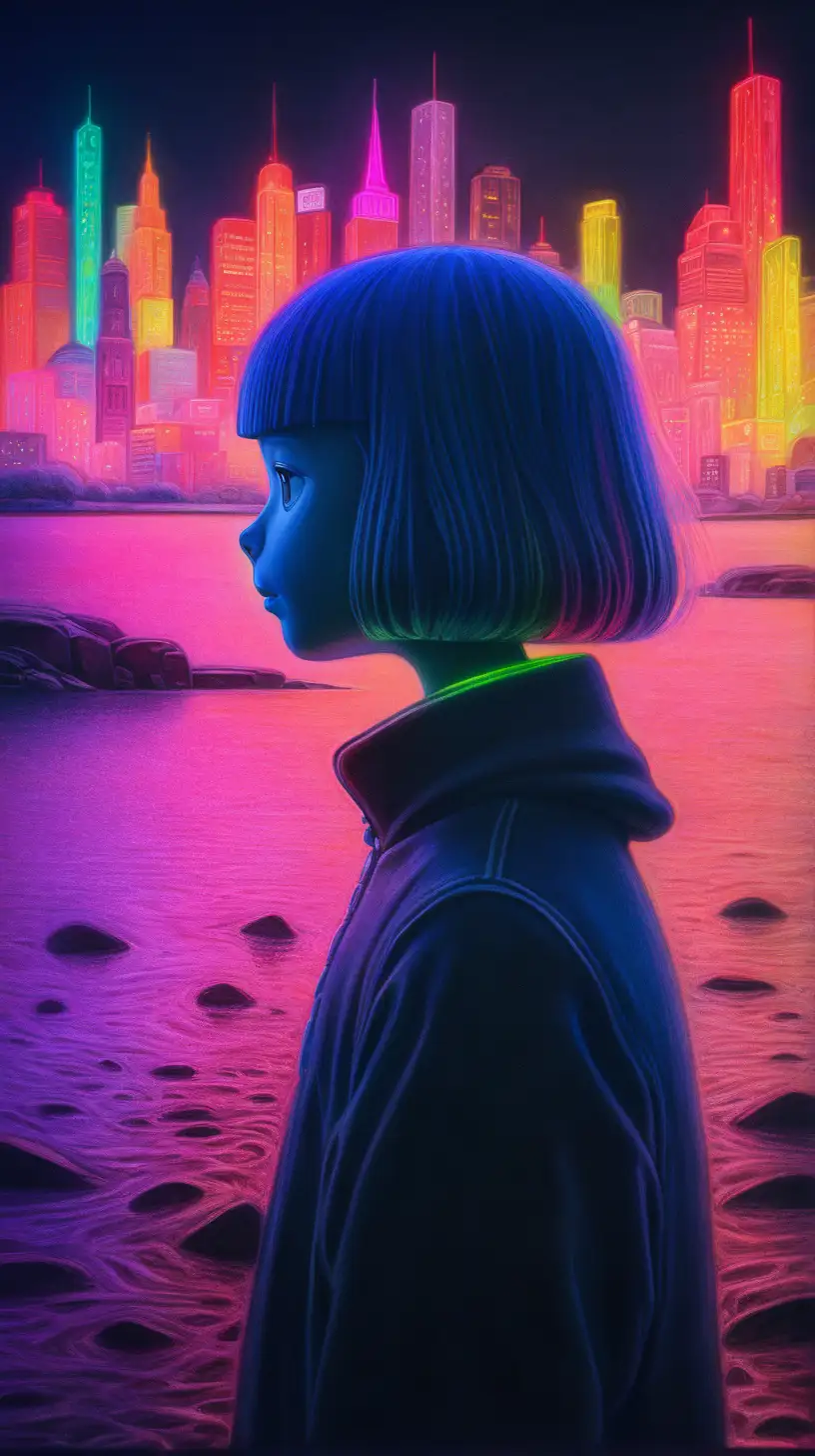 polychromatic colors, first person, charcoal, 8k, neon, cinematic lighting, stylized, by edward munch, by goro fujita, mixed media, global illumination
