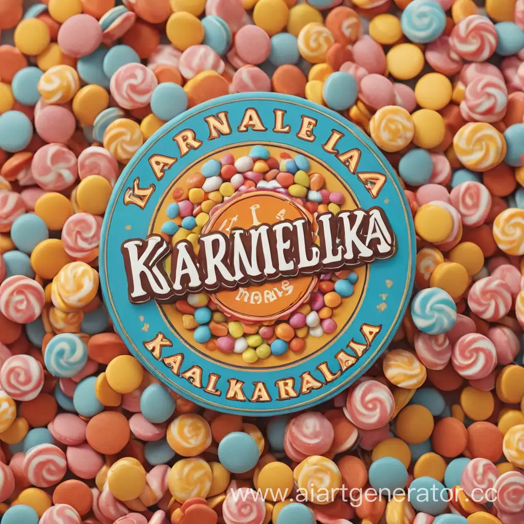 Создать товарный знак магазина сладостей под названием karamelka