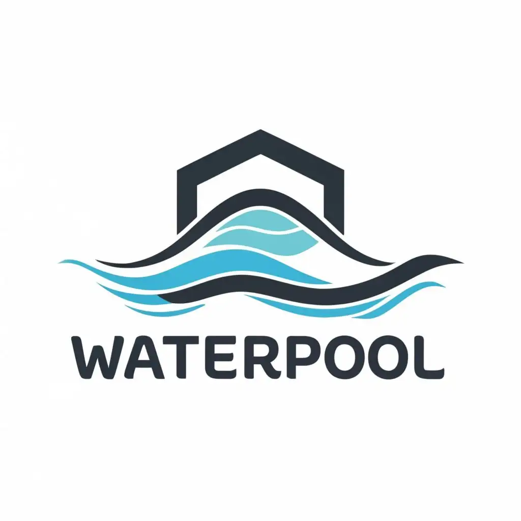 logo, swimming pool, with the text "waterpool", typography, be used in Construction industry