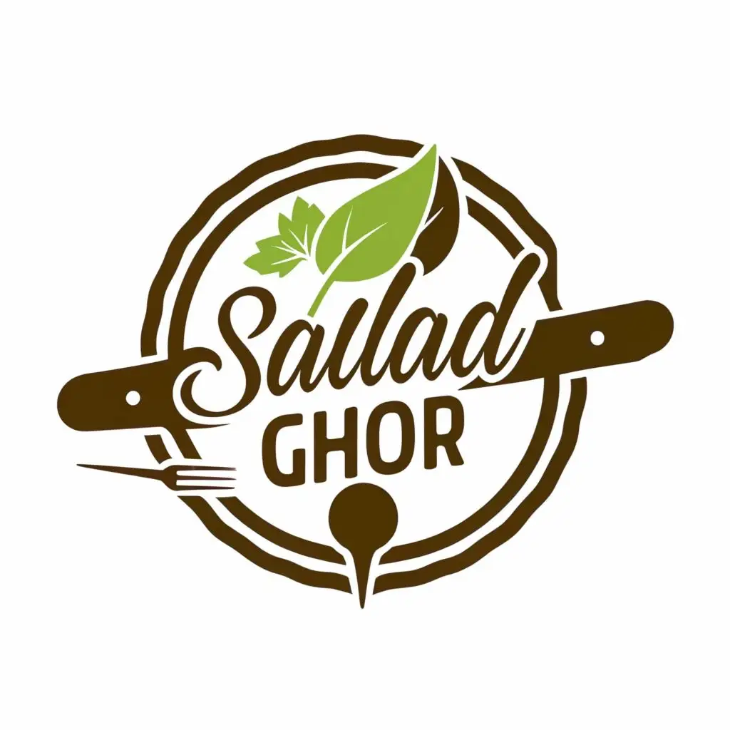 LOGO-Design-For-Salad-Ghor-Freshness-Captured-in-a-Plate-with-Elegant-Typography