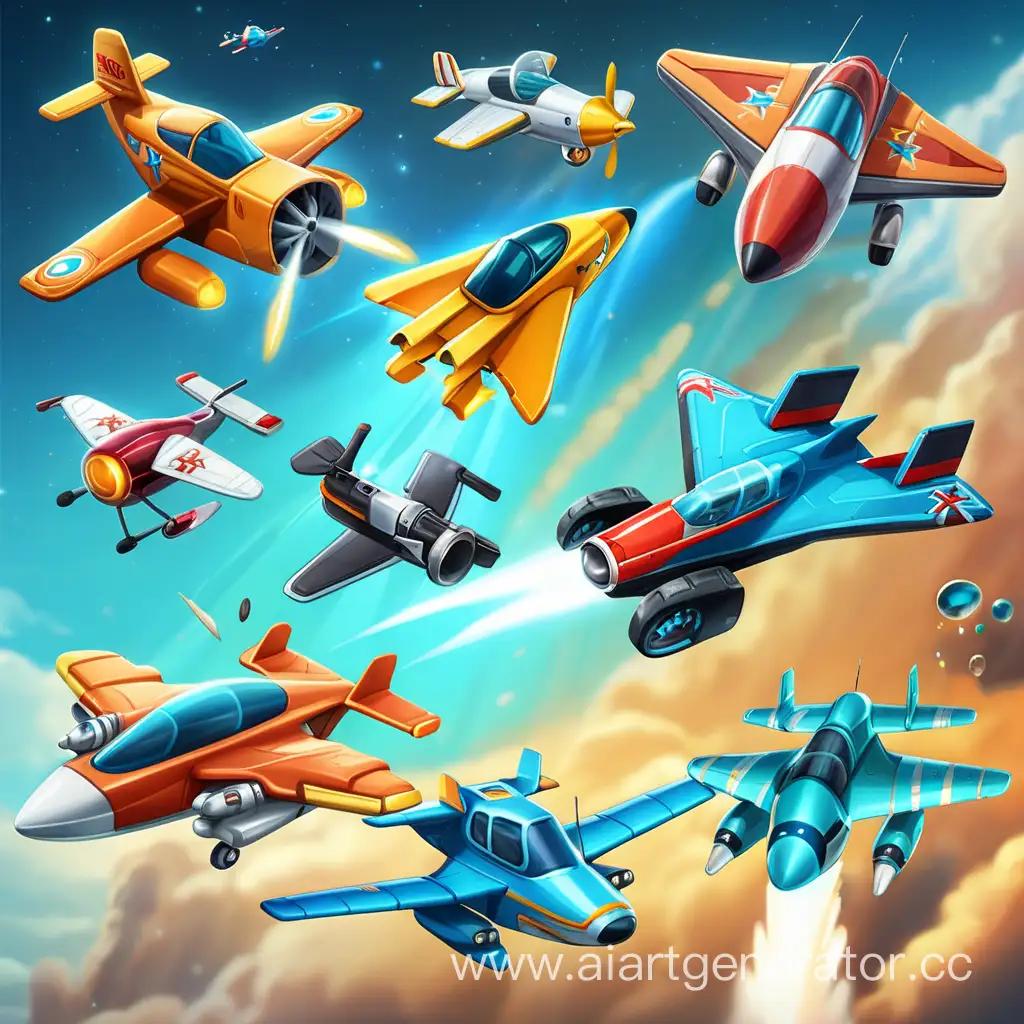collection of Planes that uses in phone games like galaxy attack