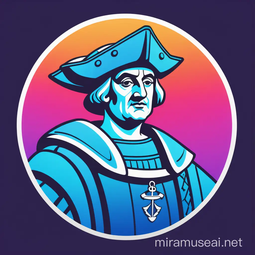 Futuristic Vector Logo of Christopher Columbus with Gradient Design