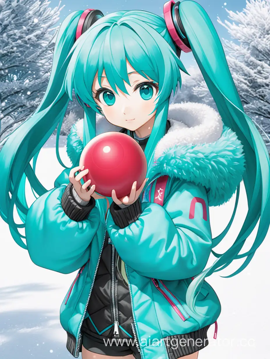 Hatsune-Miku-Winter-Portrait-Holding-Snowball