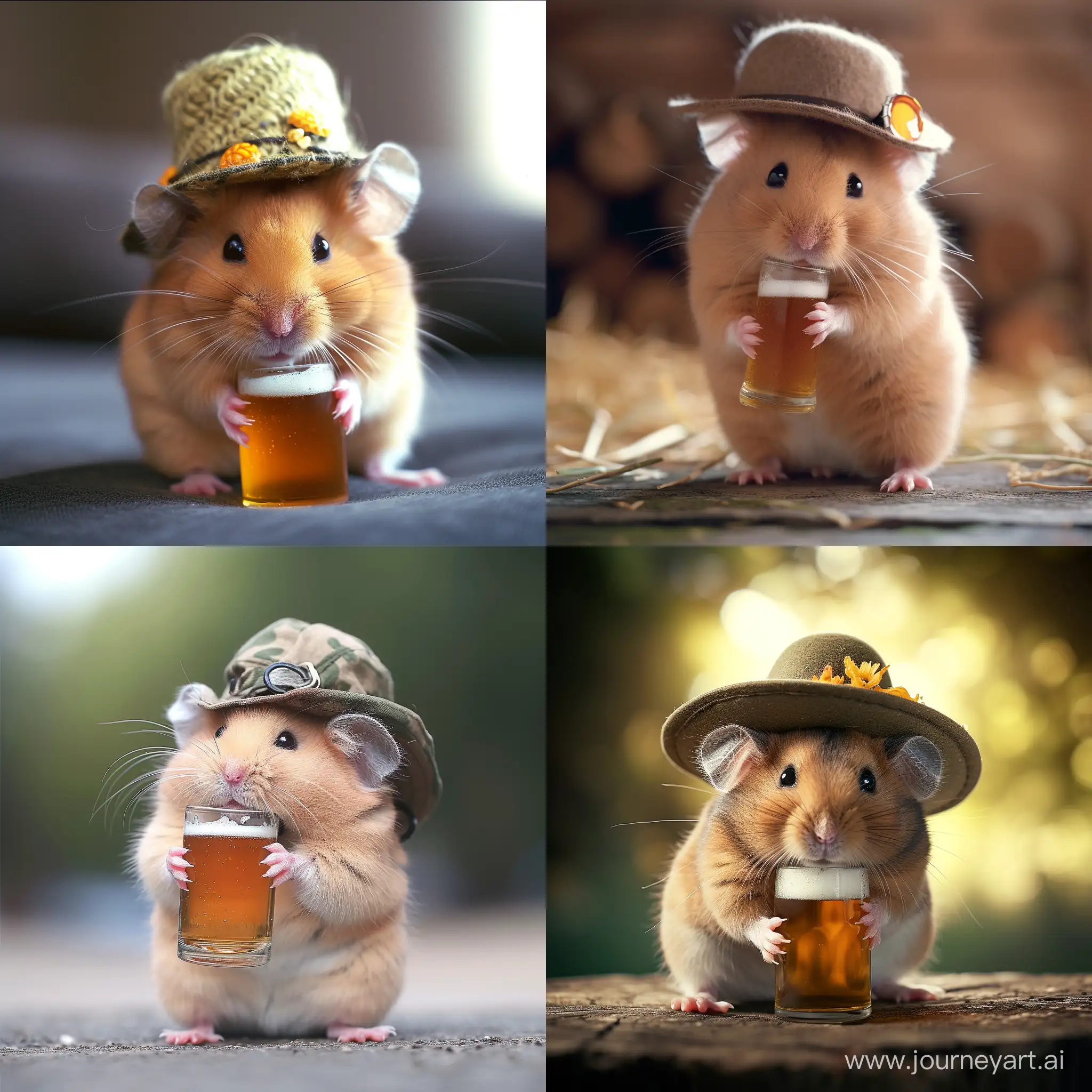 Adorable-Hamster-Enjoying-a-Brew-in-Stylish-Hat