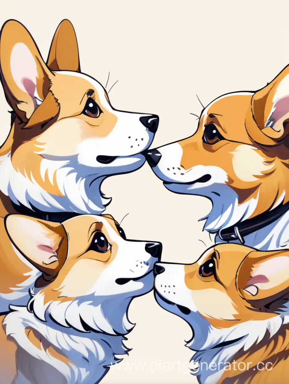 Adorable-Corgis-Exchanging-Loving-Gazes