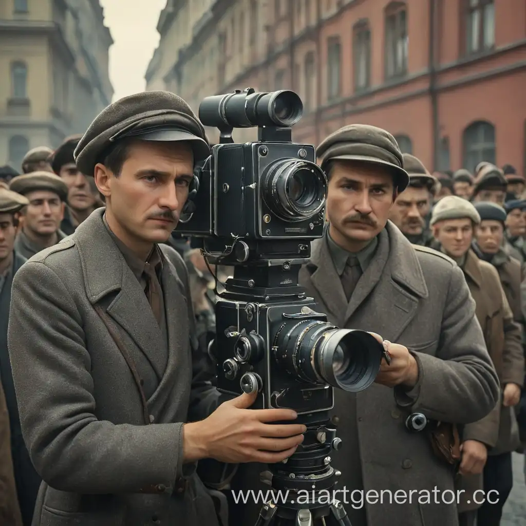 Советский кинематограф, кинокамера, Москва и советские  люди