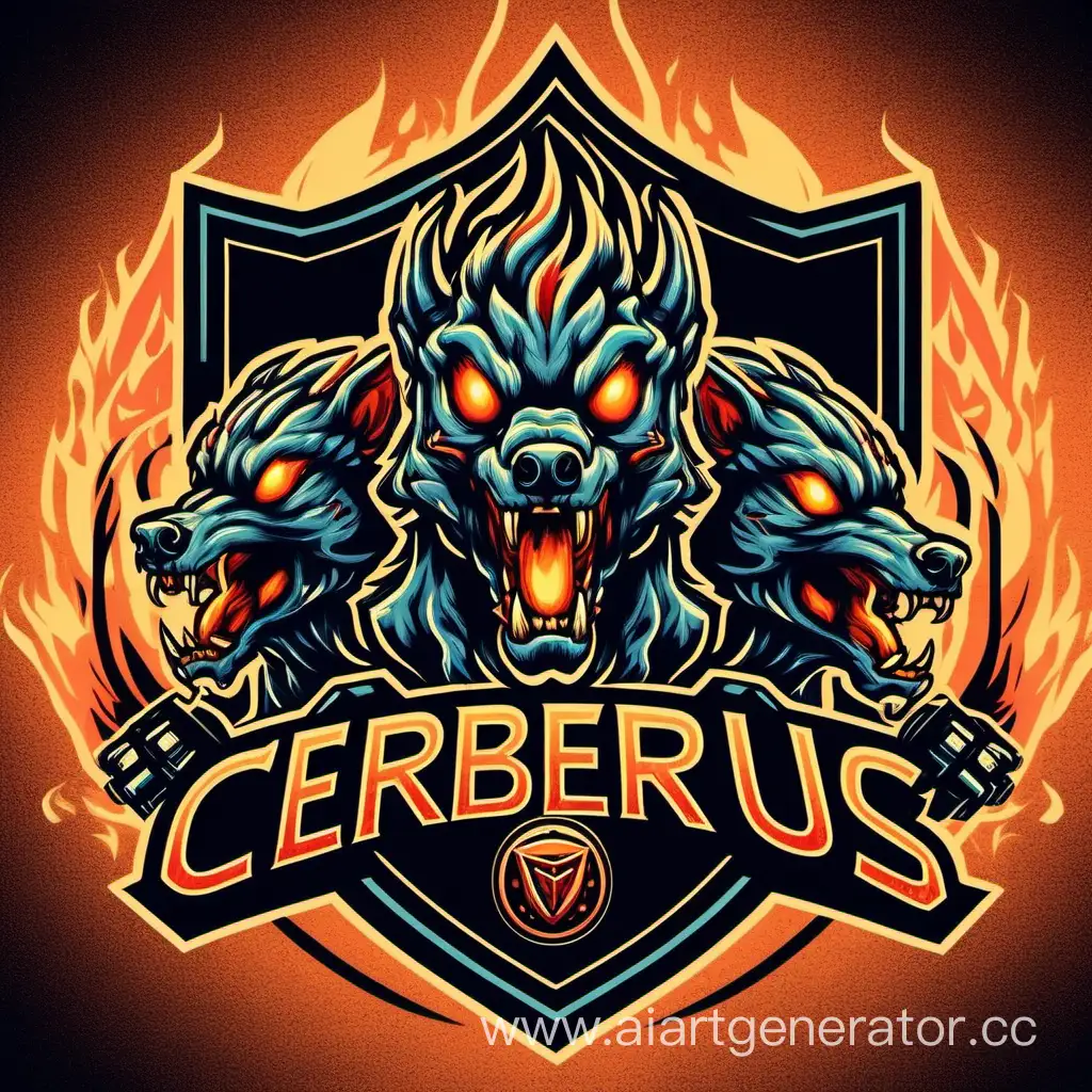 Retrofuturistic-Cyberpunk-Cerberus-Security-Service-Logo
