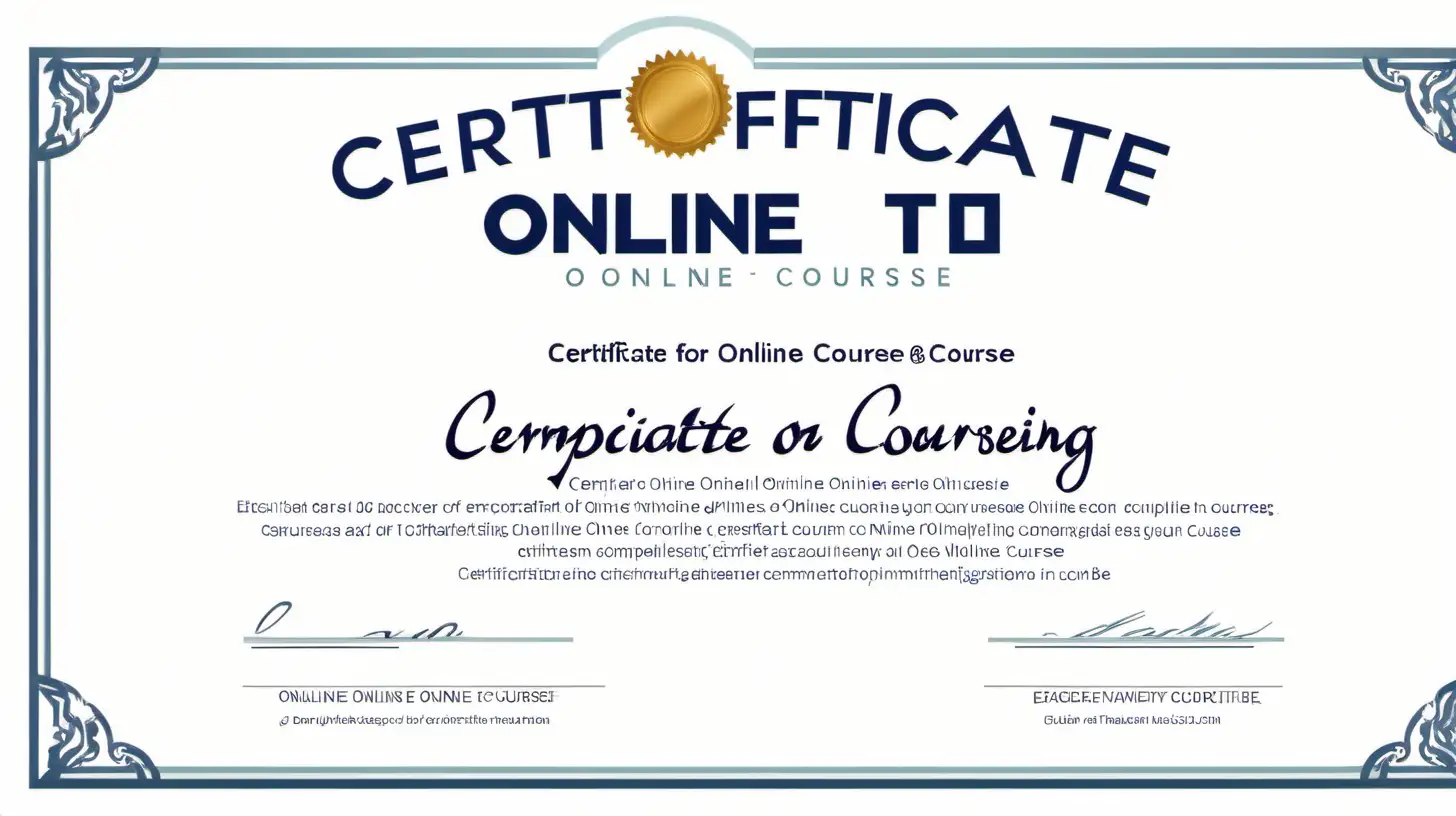 Certificate for completing Online course