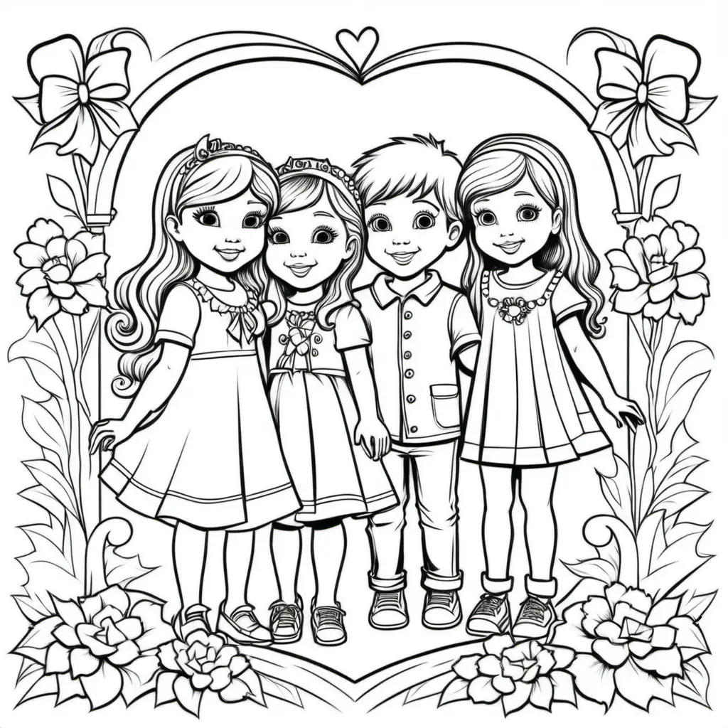 KIDS VALAENTIMES DAY COLORING PAGES 