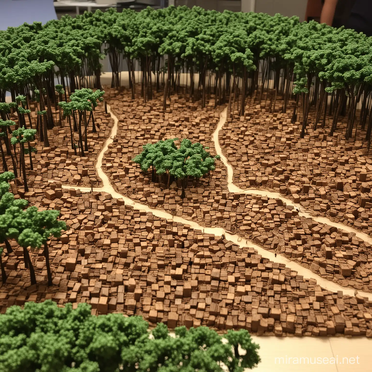 Chez une maquette 3D sur la deforestation pour un projet de 4eme en espagnol